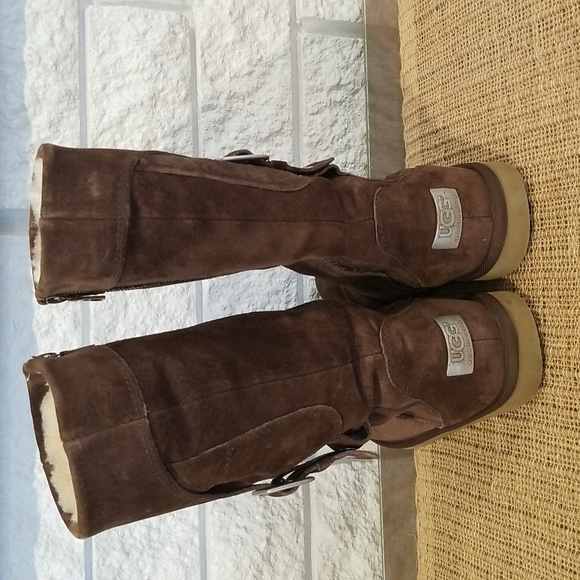 UGG Australia Cargo III 3 Tall Boots Brown Buckle Side Zipper size 7 Style #5132 - Picture 6 of 13